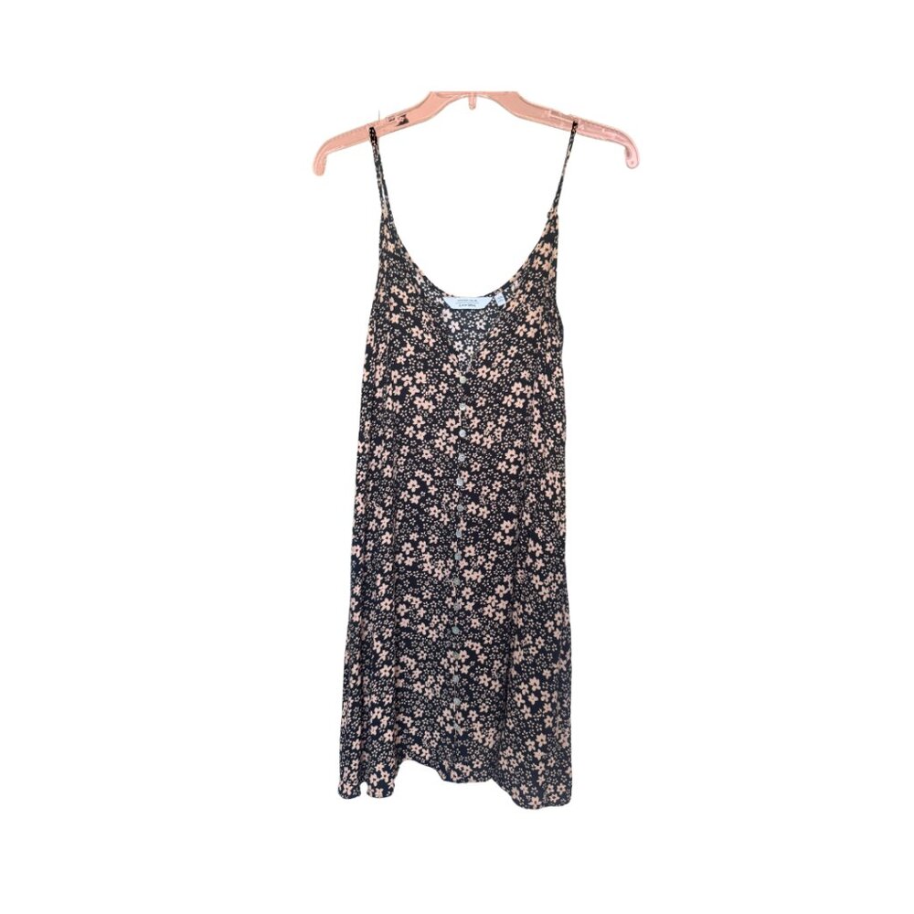 & Other Stories Floral Button Front Spaghetti Strap Mini Dress Size 38/6